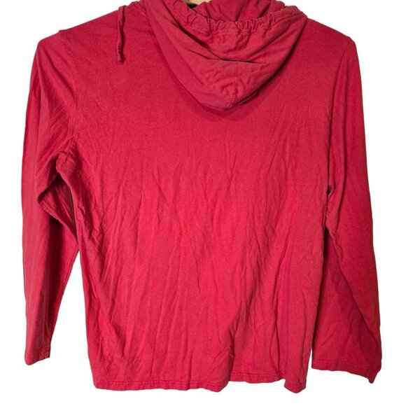 Polo Ralph Lauren Hooded Tee Shirt Size XL Long Sleeve Red Drawstring Logo - Picture 2 of 5